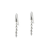 Beads 3mm Earrings in Silver, Long